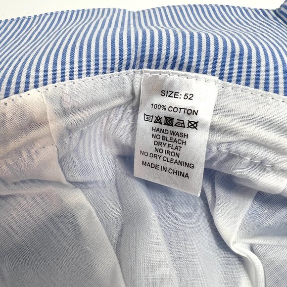 Light Blue/White Striped Toddler Sun Hat Adjustable Sz. 52 (2-4 yrs.) Ties Brim - Picture 4 of 4